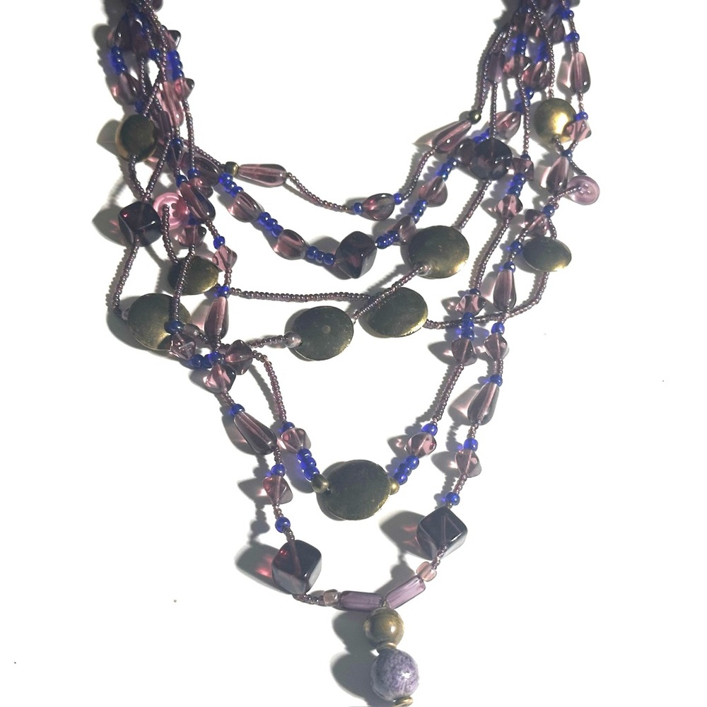 Dramatic Whimsigoth Statement Necklace Layered Be… - image 3